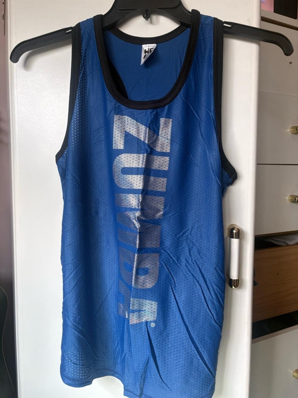 Nike Blue Mesh Tank with Black Trim and Silver Logo
